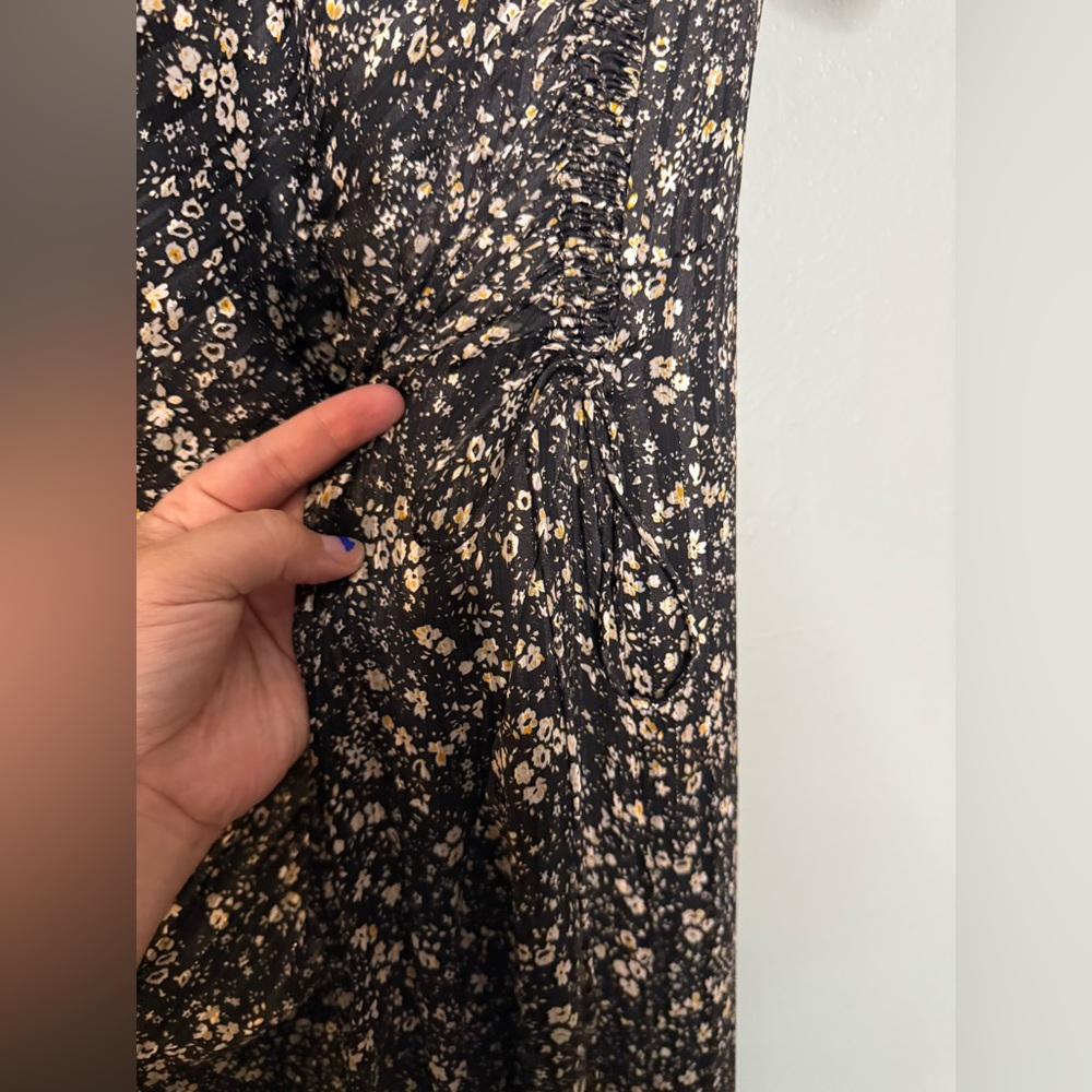 NWT ML MONIQUE LHUILLIER Floral Maxi Dress In Black‎ - Picture 9 of 11